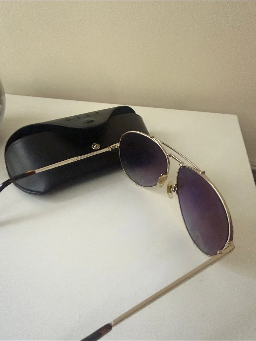 Diff Eyewear Women's Aviator Sunglasses with Blue Gradient Lenses